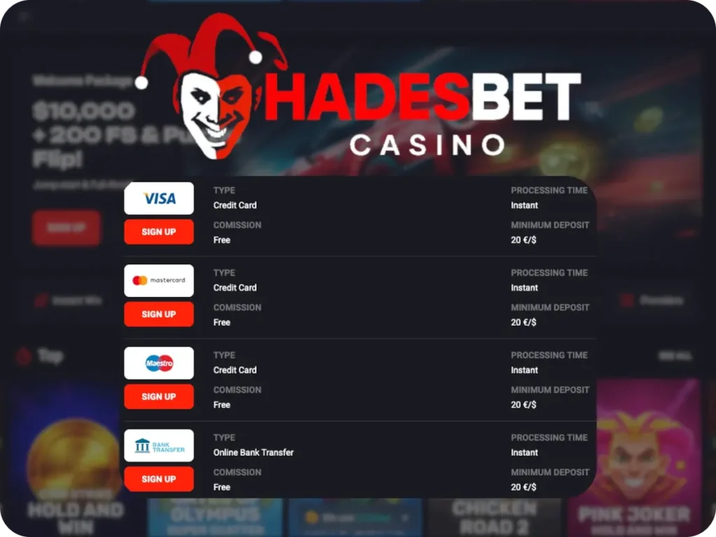 Hades bet Payments
