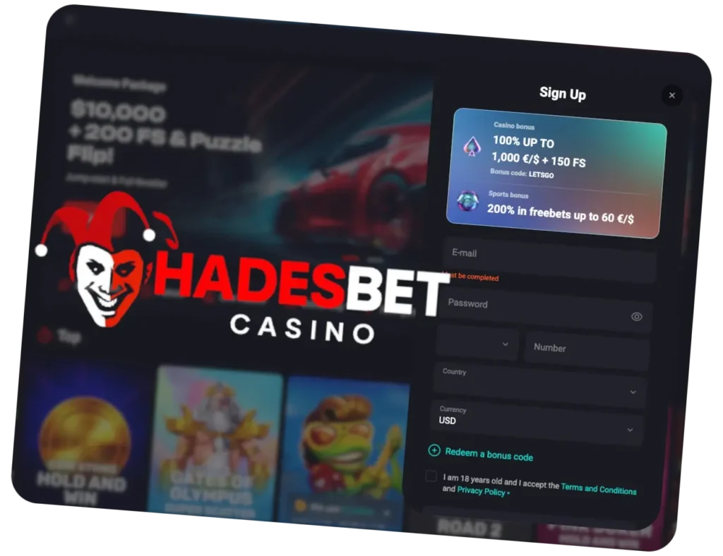 Hadesbet Casino Registration